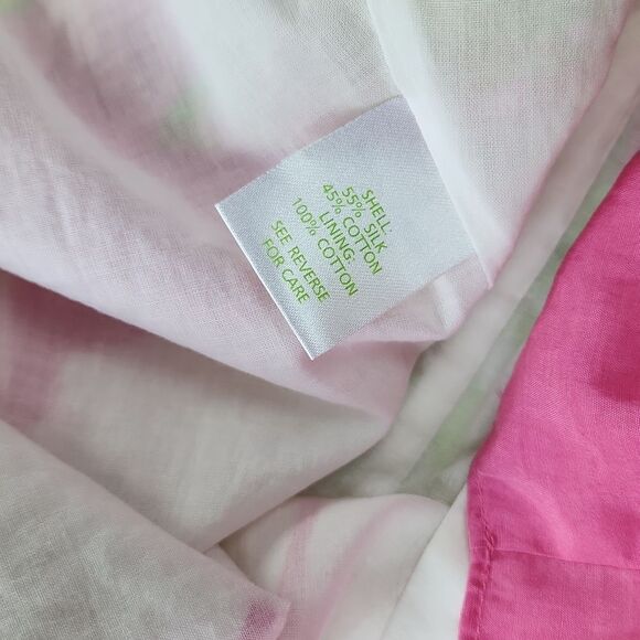 Lilly Pulitzer Blair‎ Silk Dress strapless Ruffle hem in Hot Pink size 6 Small - Picture 9 of 12